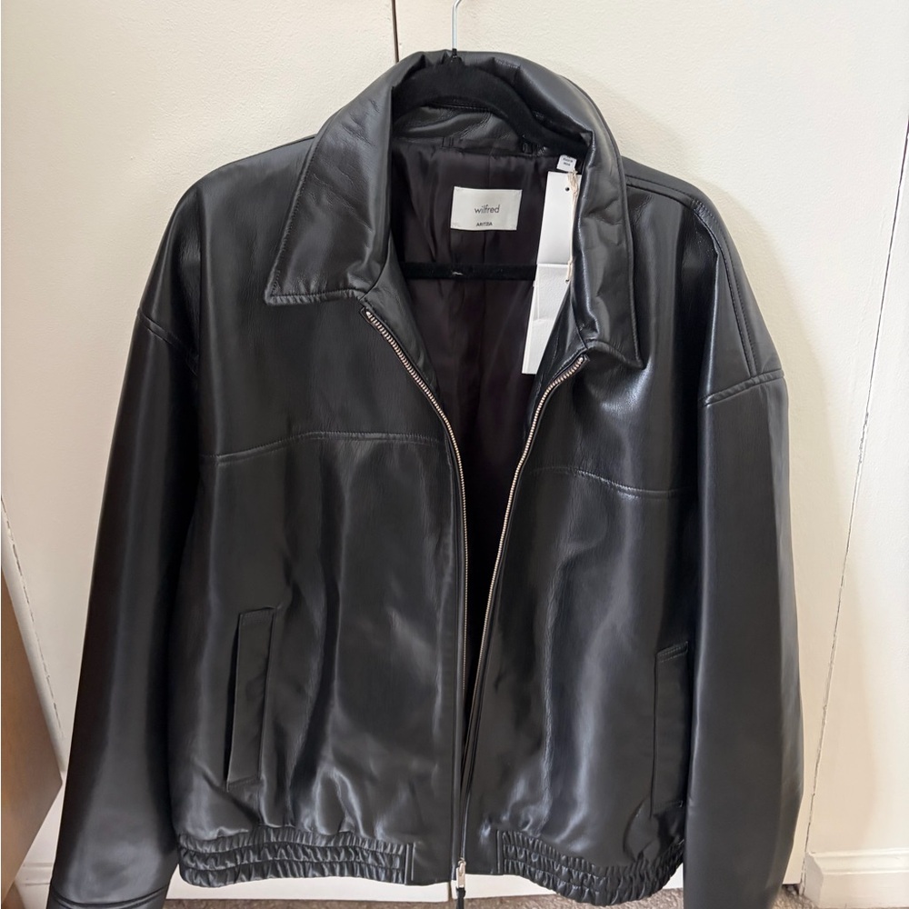Wilfred Black Faux Leather Jacket